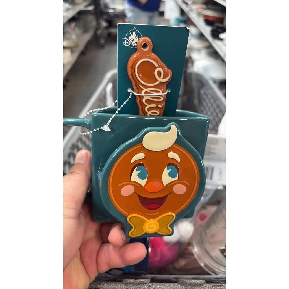 Disney Parks Gingerbread Man Coffee Mug and Stirrer Set
